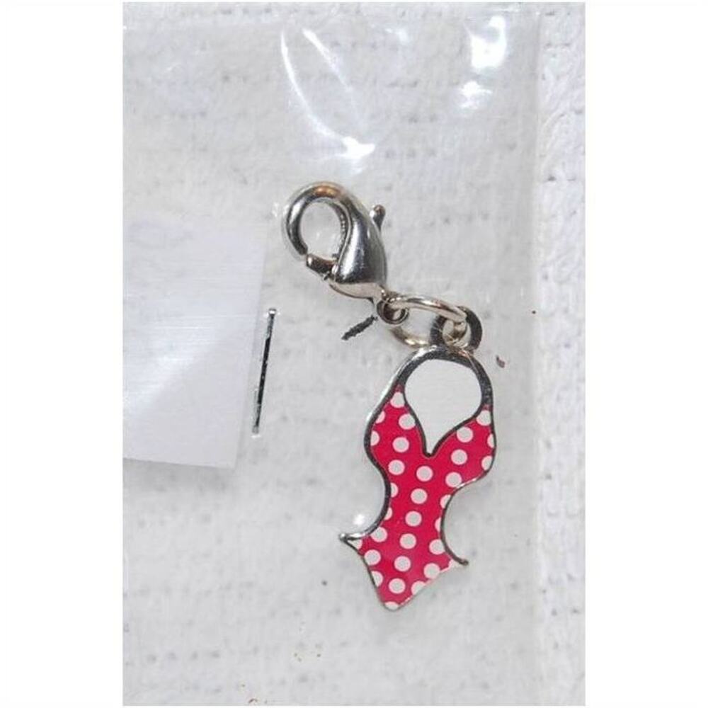 Barbie 2011 Summer Series Jewelry Charm - Pink & White Swimsuit #6466